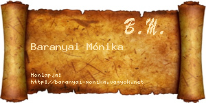 Baranyai Mónika névjegykártya